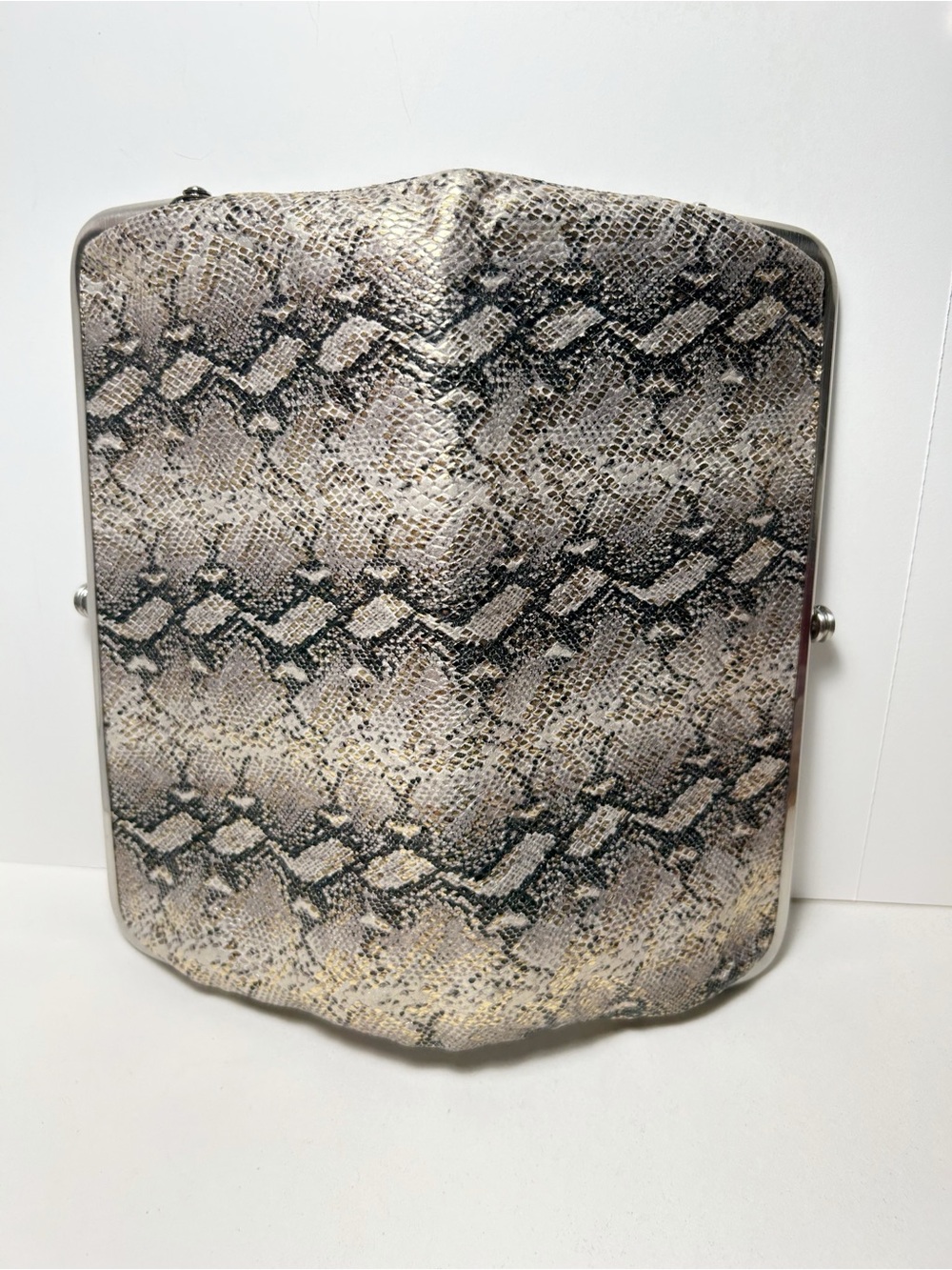 Hobo International Lauren Glam Snake Leather Clutch Wallet with Kiss Locks - Picture 3 of 14
